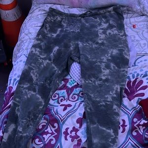 green tie dye sweat pants